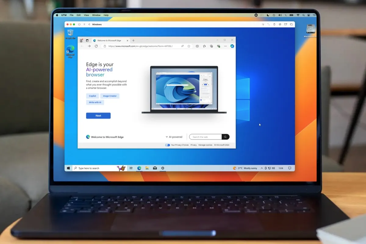 UTM Virtual Machines Benutzeroberfläche auf dem Mac