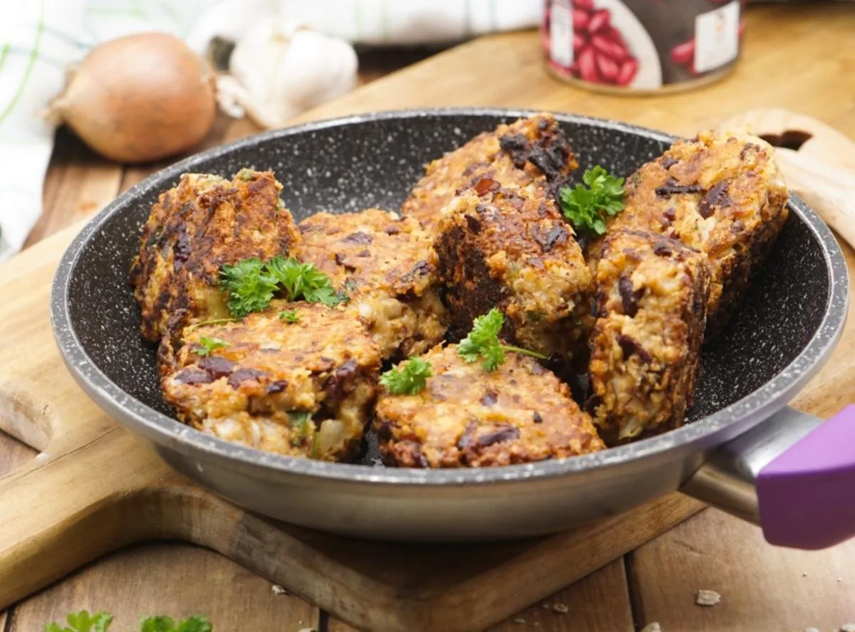 Vegetarische Frikadellen aus Kidneybohnen und Haferflocken