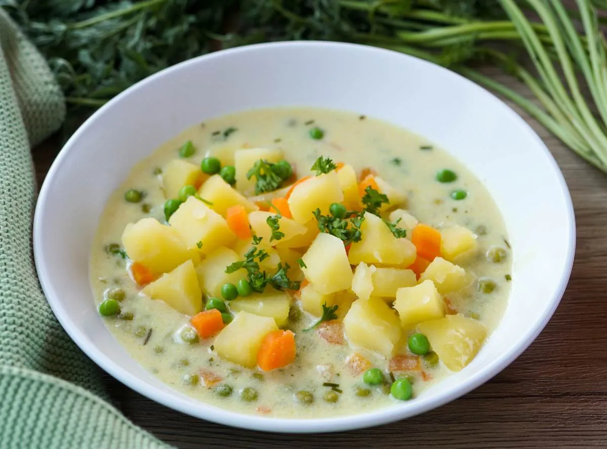 Vegetarisches Kartoffelragout mit Gemüse