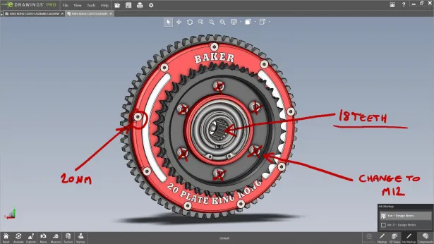 Verfügbarkeit von Markierungen in eDrawings für SOLIDWORKS 2020 Dokumente