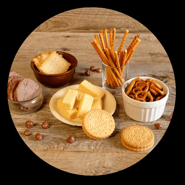 Vielfältige Auswahl an glutenfreien Snacks und Waffeln für bewussten Genuss.