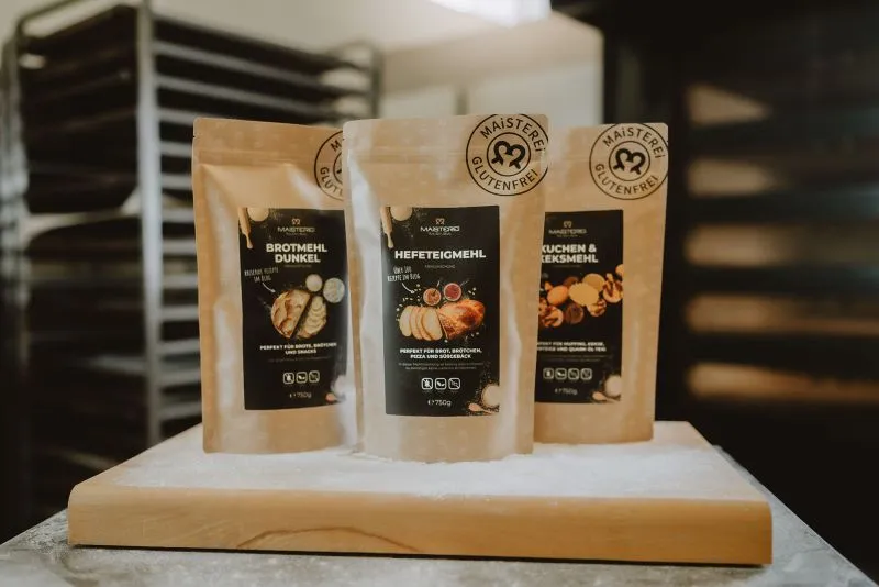 Vielfältige Mehlmischungen in einer Backstube