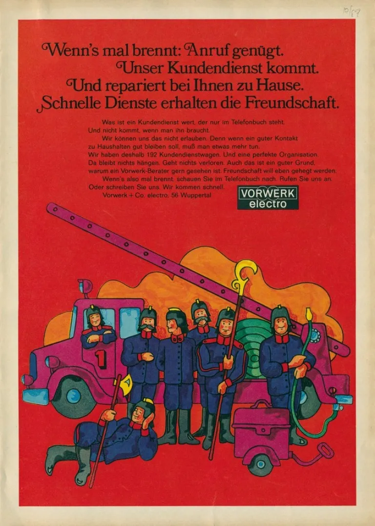 Vorwerk Kundendienst wenns mal brennt 1969
