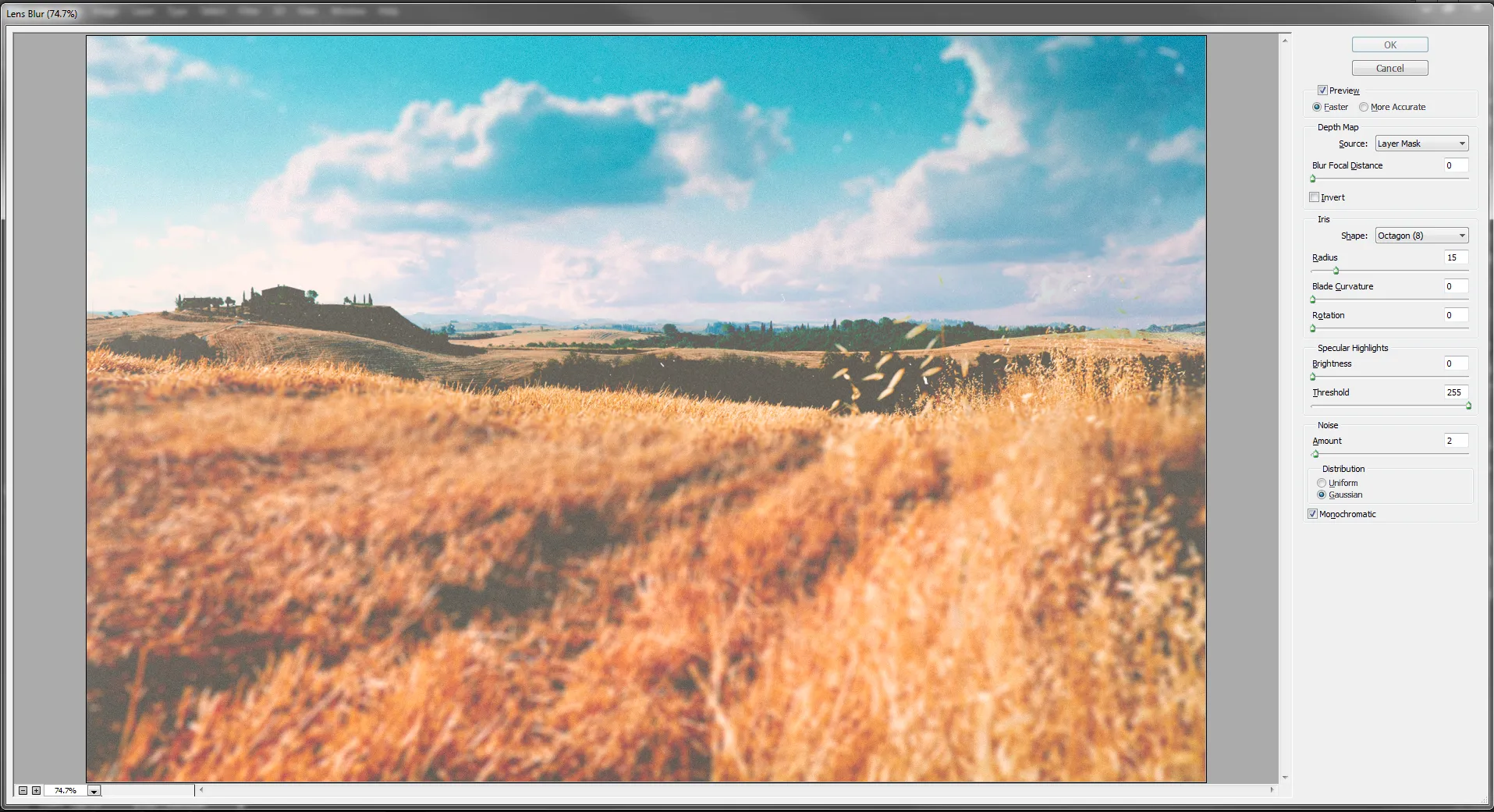 VSCO Cam Tutorial – Schritt 15: Lens Blur Details