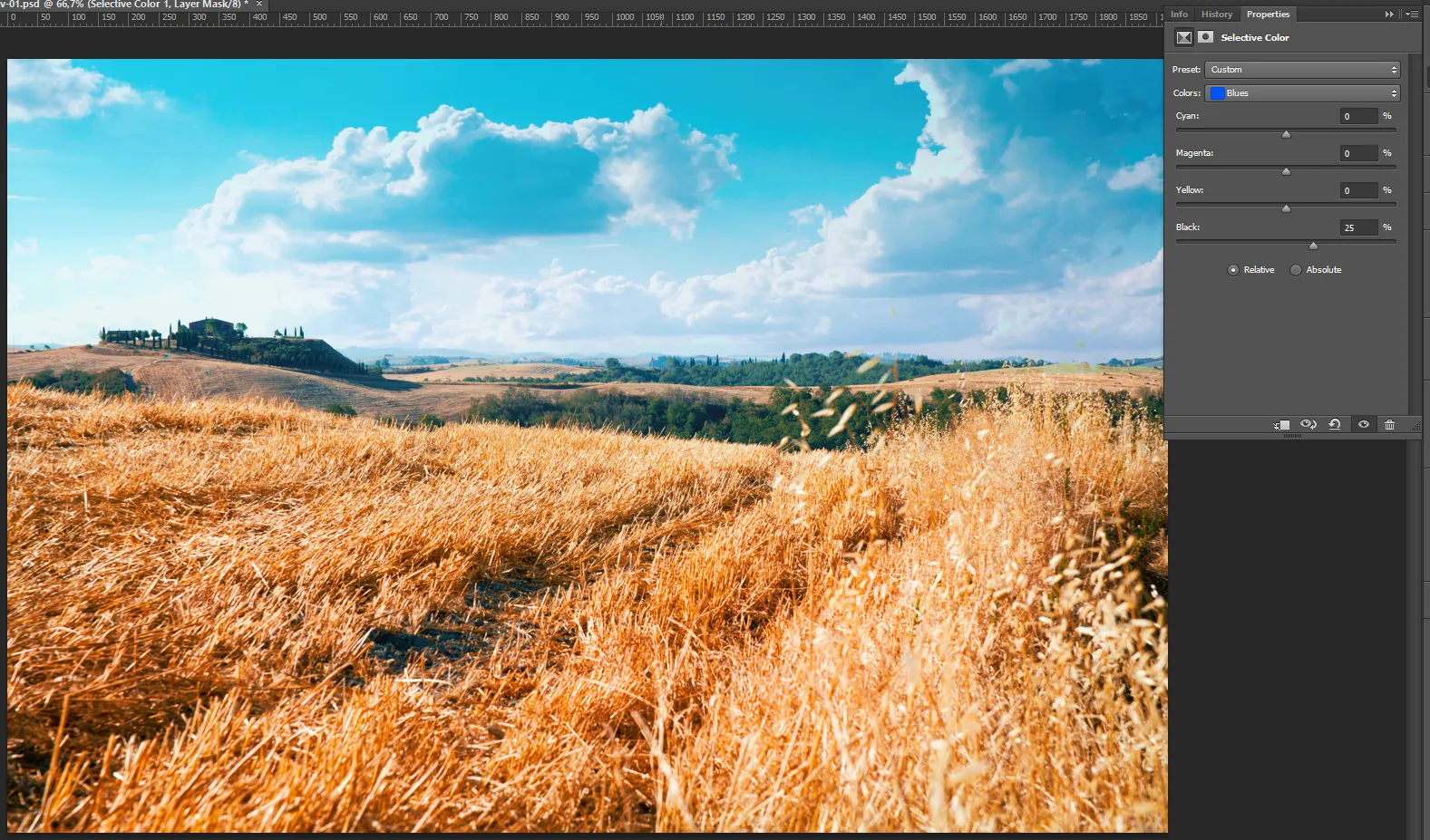 VSCO Cam Tutorial – Schritt 5: Farbprofile emulieren (Blau)