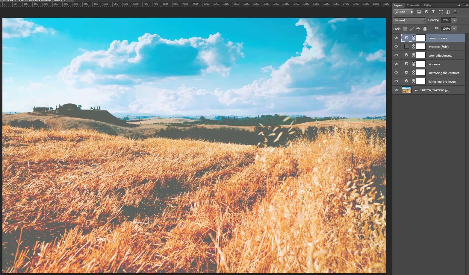 VSCO Cam Tutorial – Schritt 7: Cross-Processing (reduzierte Deckkraft)