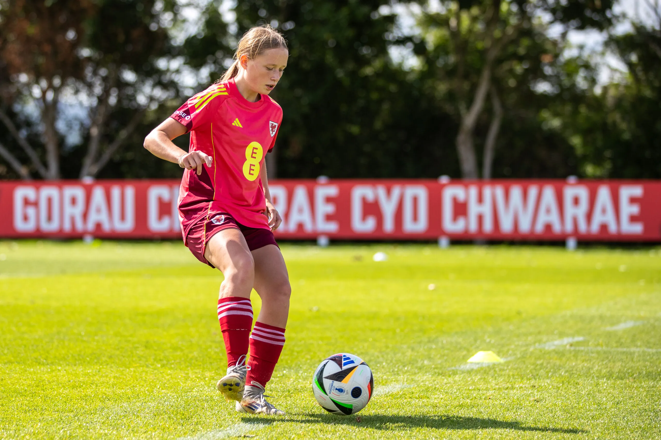 Wales U17 Frauen-Nationalmannschaft im Training vor EM-Qualifikationsspielen