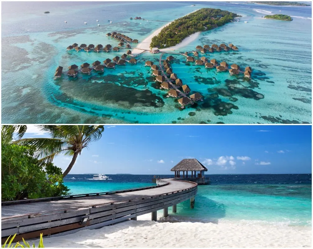 Wasserbungalows auf den Malediven