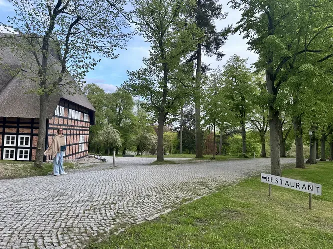 Wegweiser zum ANADI Restaurant durch den Park