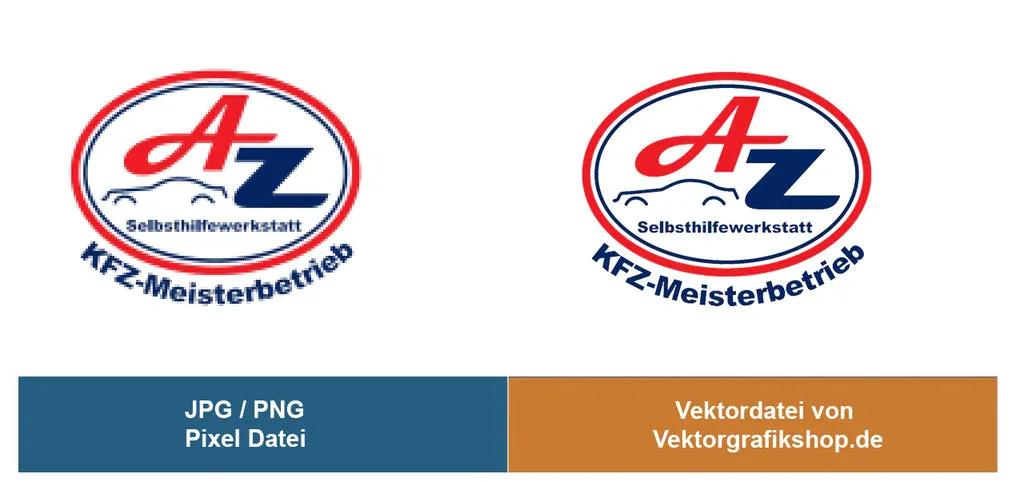 Werbebanner für den Vektorgrafikshop.de, der professionelle Vektorisierungsdienste anbietet, ideal für Logos und Bilder.