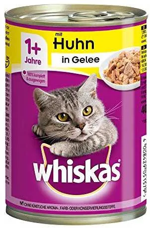 Whiskas Huhn in Gelee, ein bekanntes Nassfutter für Katzen