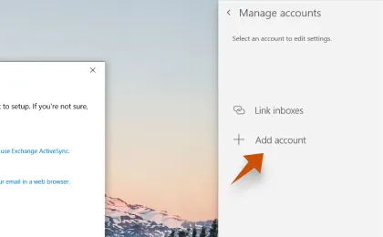 Windows Mail: Schaltfläche &quot;+ Konto hinzufügen&quot; für neue E-Mail-Konten