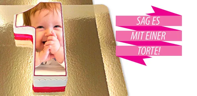 Zahlen-Torte '1' zum ersten Geburtstag online bestellen