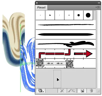Ziehen des Grundelements in die Illustrator Pinsel-Palette