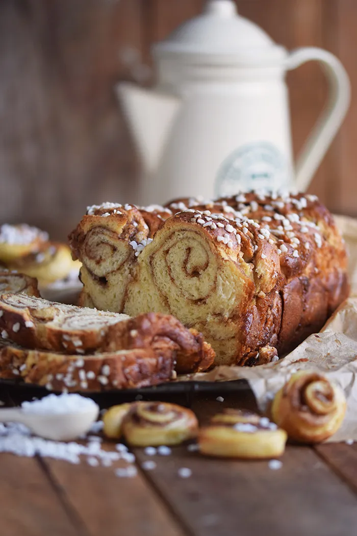 Zimtschnecken Brot für den Roadtrip, gebacken in einer Kastenform