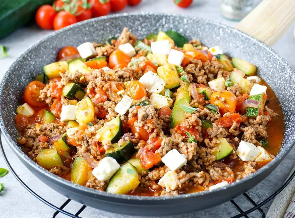 Zucchini Hackfleisch Pfanne