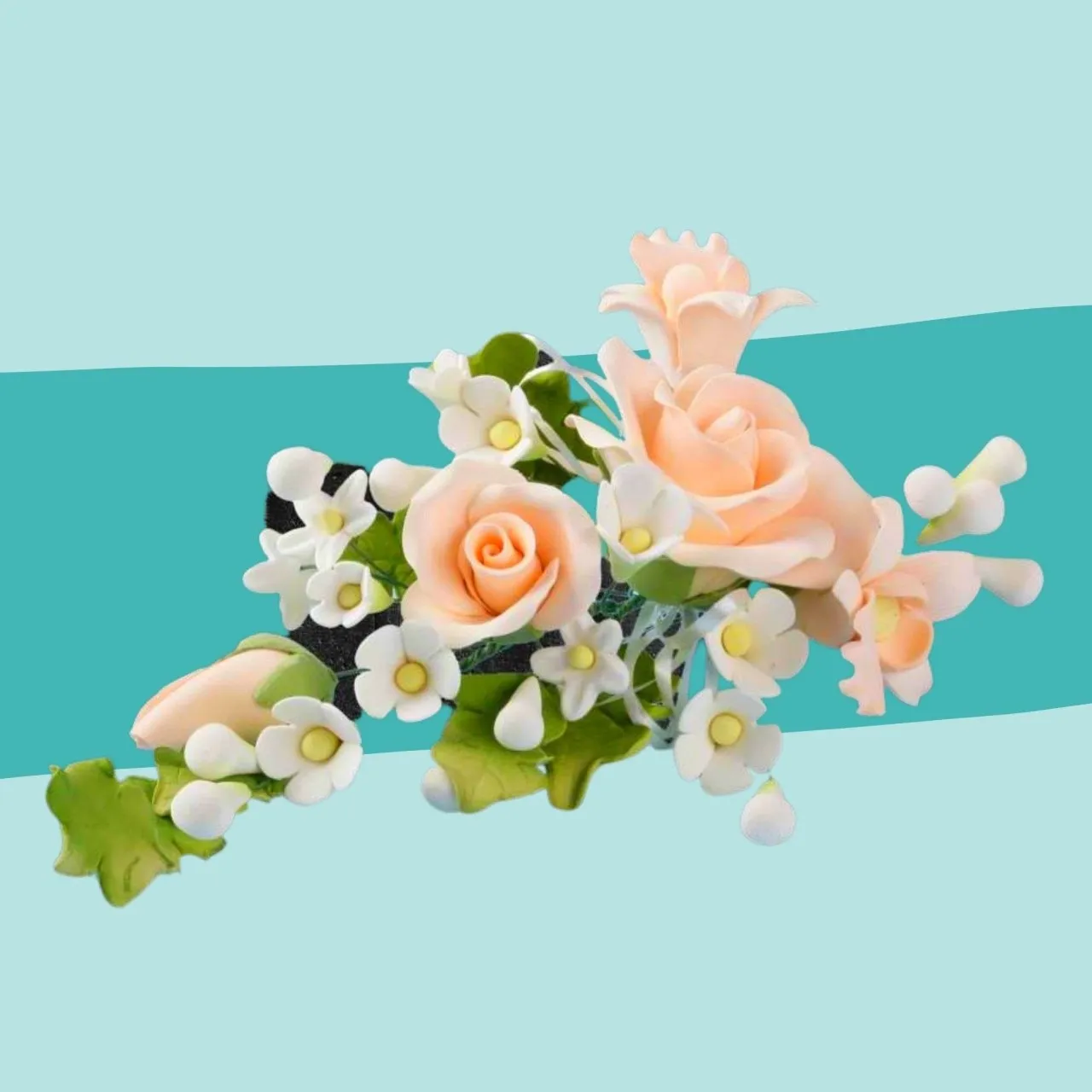 Zuckerblumenbouquet Rosen Apricot Vorschaubild