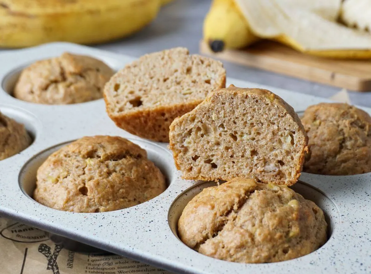 Zuckerfreie Bananenmuffins