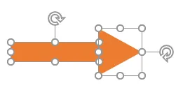 Zusammengesetzter Pfeil aus Rechteck und Dreieck für individuelle Animationen in PowerPoint