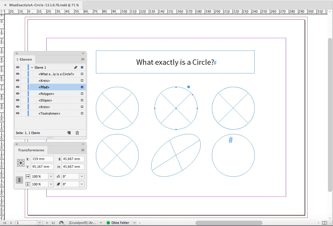 Zusätzlicher Pfadpunkt auf kreisförmigem Objekt