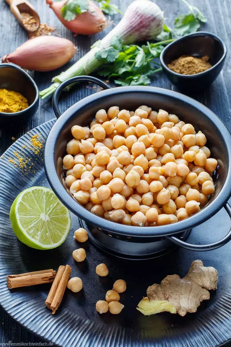 Zutaten für das Kichererbsencurry