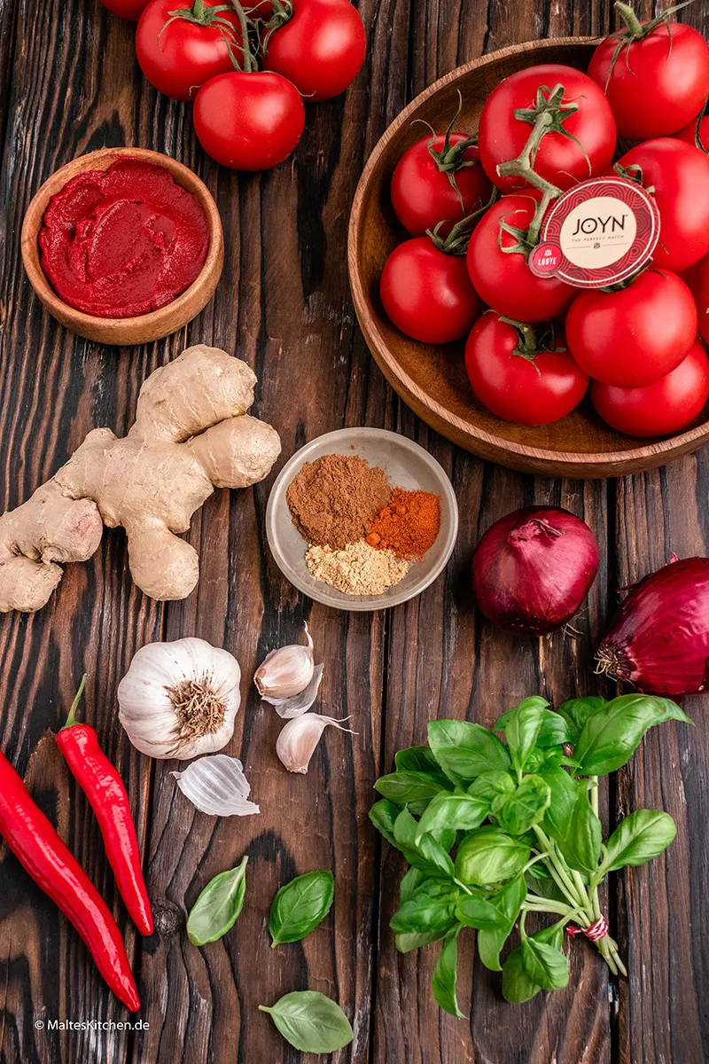 Zutaten für die Tomatenmarmelade