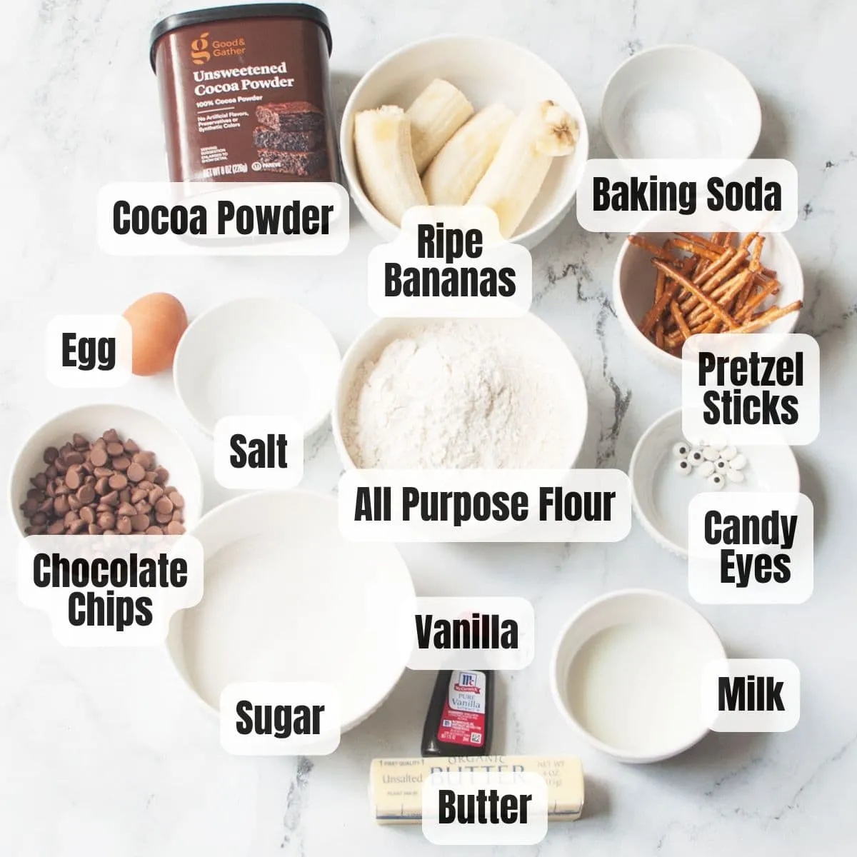 Zutaten für Halloween Muffins