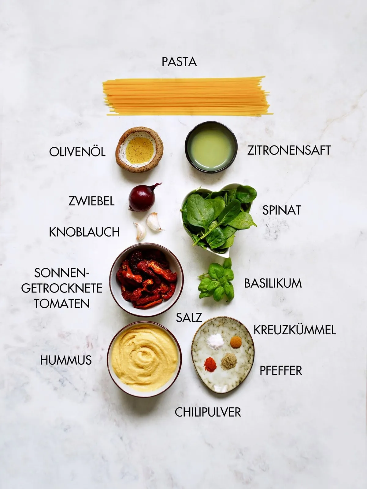 Zutaten Hummus Pasta