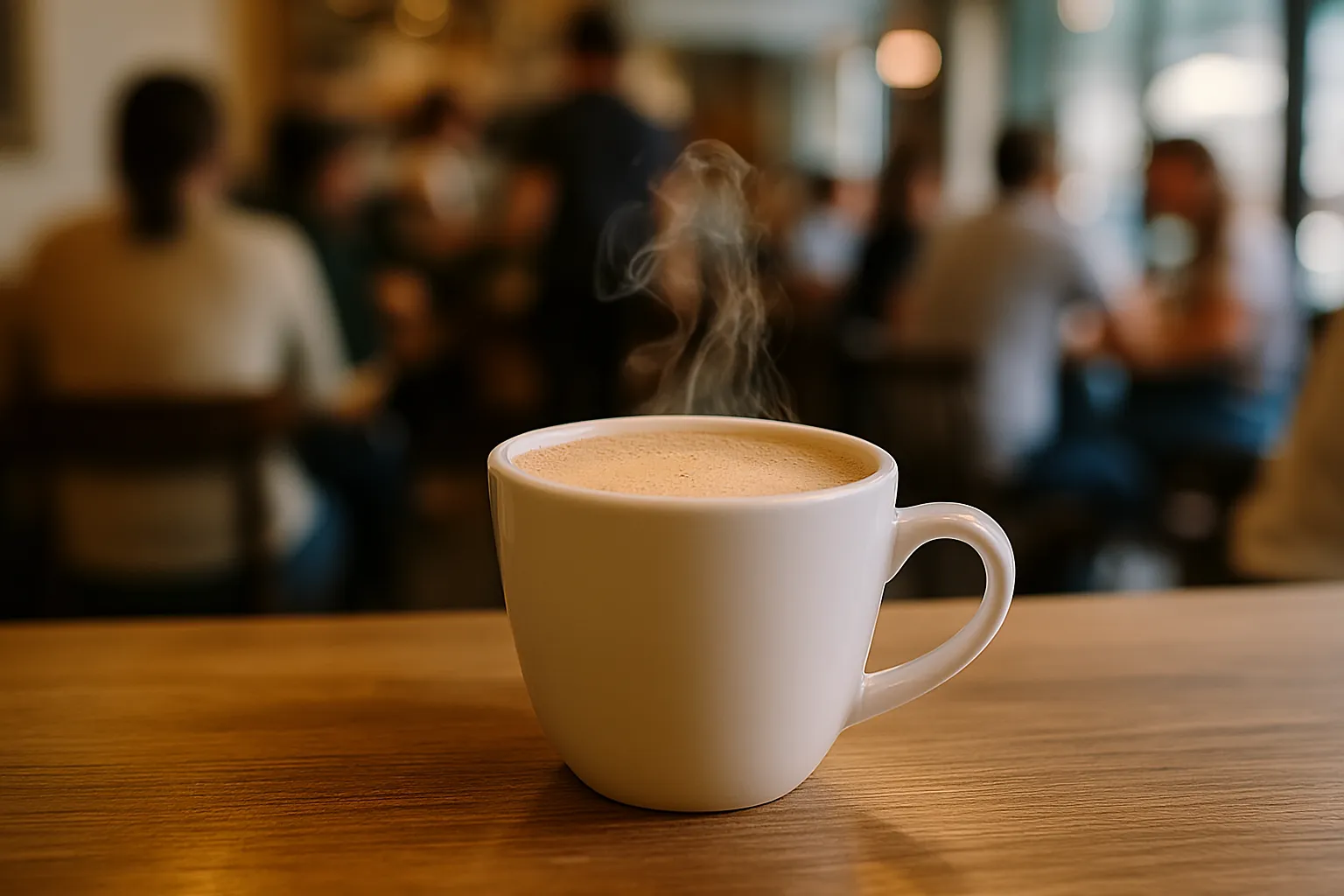 Zwei Tassen Chai Latte auf einem Holztisch