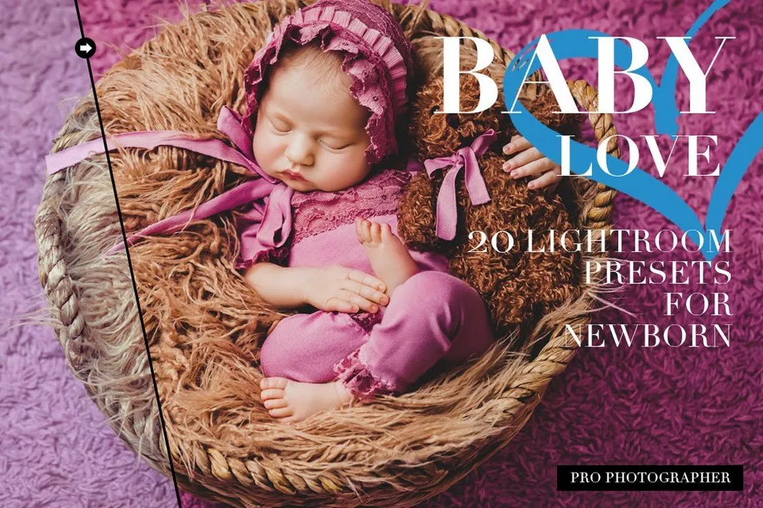 20 Neugeborenen Lightroom Presets zur Verbesserung von Babyfotos: Augen, Haut, warme Effekte, Schwarz-Weiß-Transformation