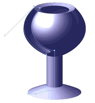 3D-Renderfehler, verursacht durch einen zu langen Griff auf einer und einen fehlenden Griff auf der aneren Seite des Segments