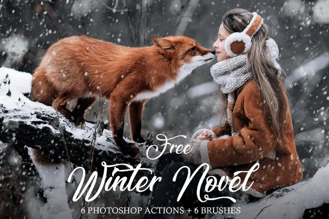 6 Kostenlose Winter Schnee Photoshop Actions für realistische Weihnachts- und Wintereffekte auf Fotos