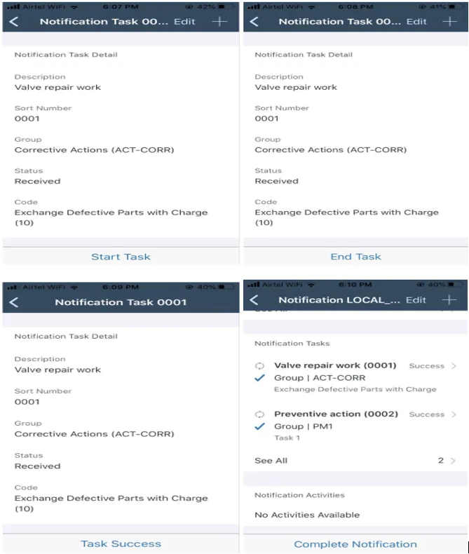 Abschluss von Benachrichtigungsaufgaben im SAP Asset Manager