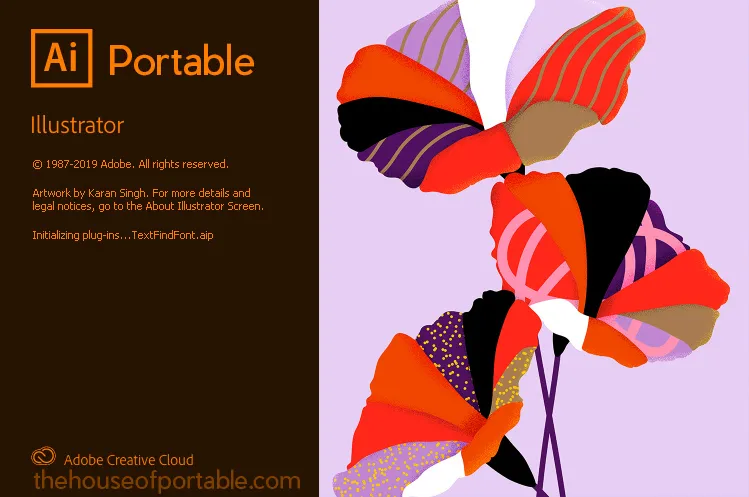 Adobe Illustrator 2020 Portable Benutzeroberfläche mit Beispieldesign