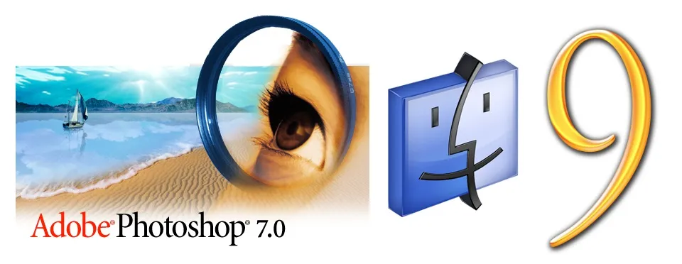Adobe Photoshop 7 läuft auf einem PowerPC Mac mit Mac OS 9.1