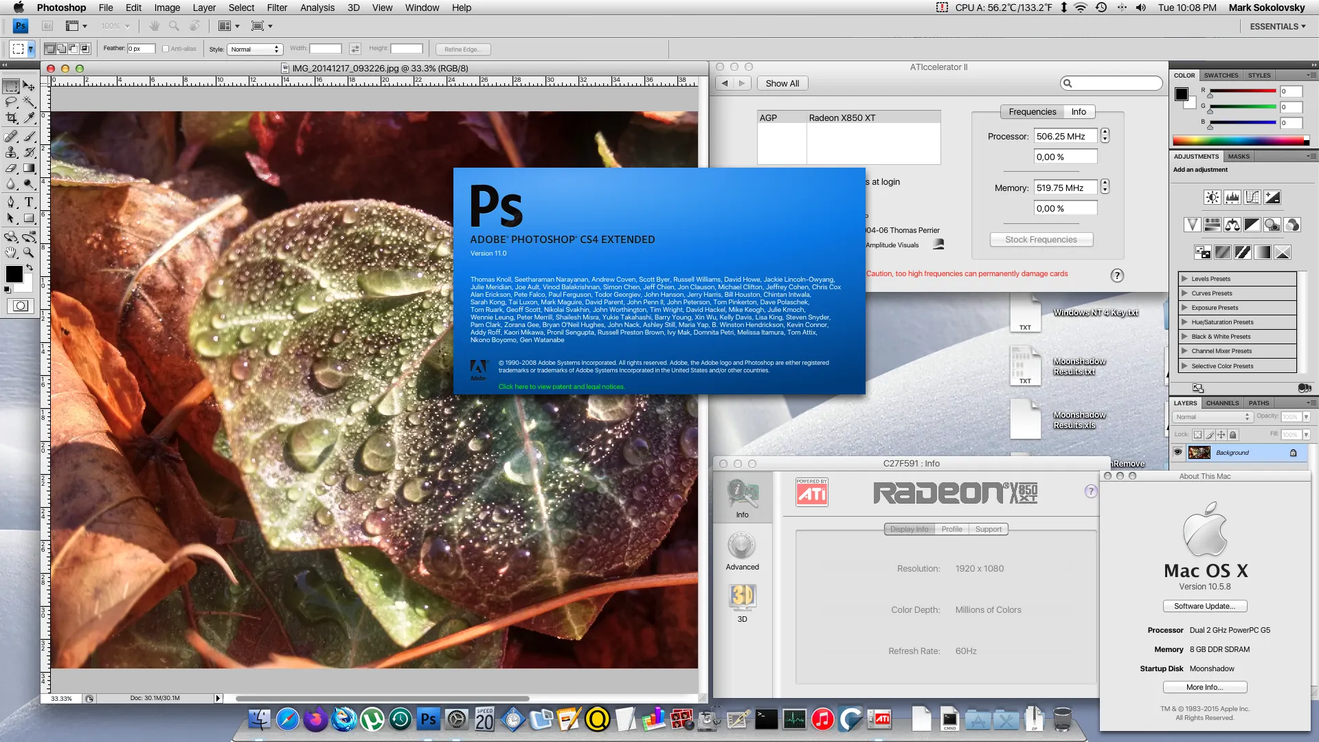 Adobe Photoshop CS4 auf einem Power Mac G5