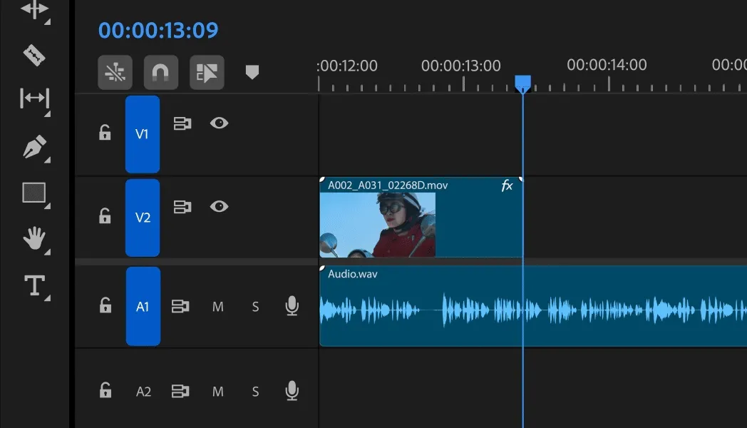 AI Premiere Pro Generative Extend in 4K: Ein GIF demonstriert, wie die KI-Funktion in Premiere Pro fehlende Bilder generiert, um einen Videoclip nahtlos zu verlängern und so perfekte Übergänge zu ermöglichen.
