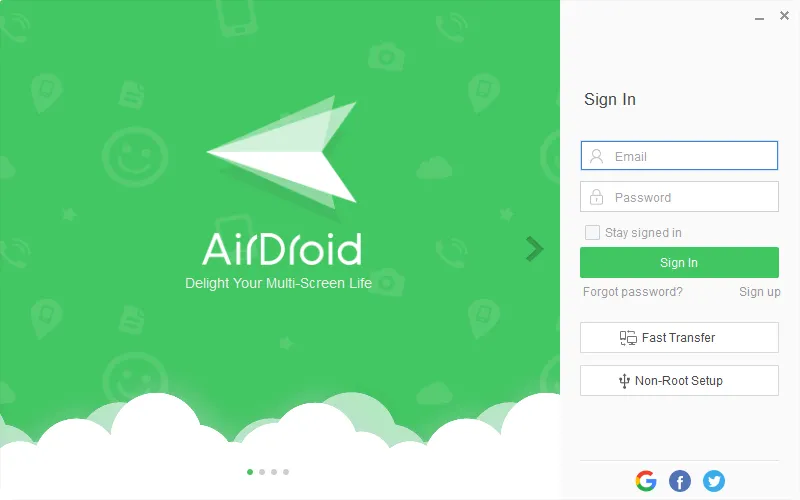 AirDroid-Anmeldung zur Fernverwaltung des Xiaomi-Geräts.