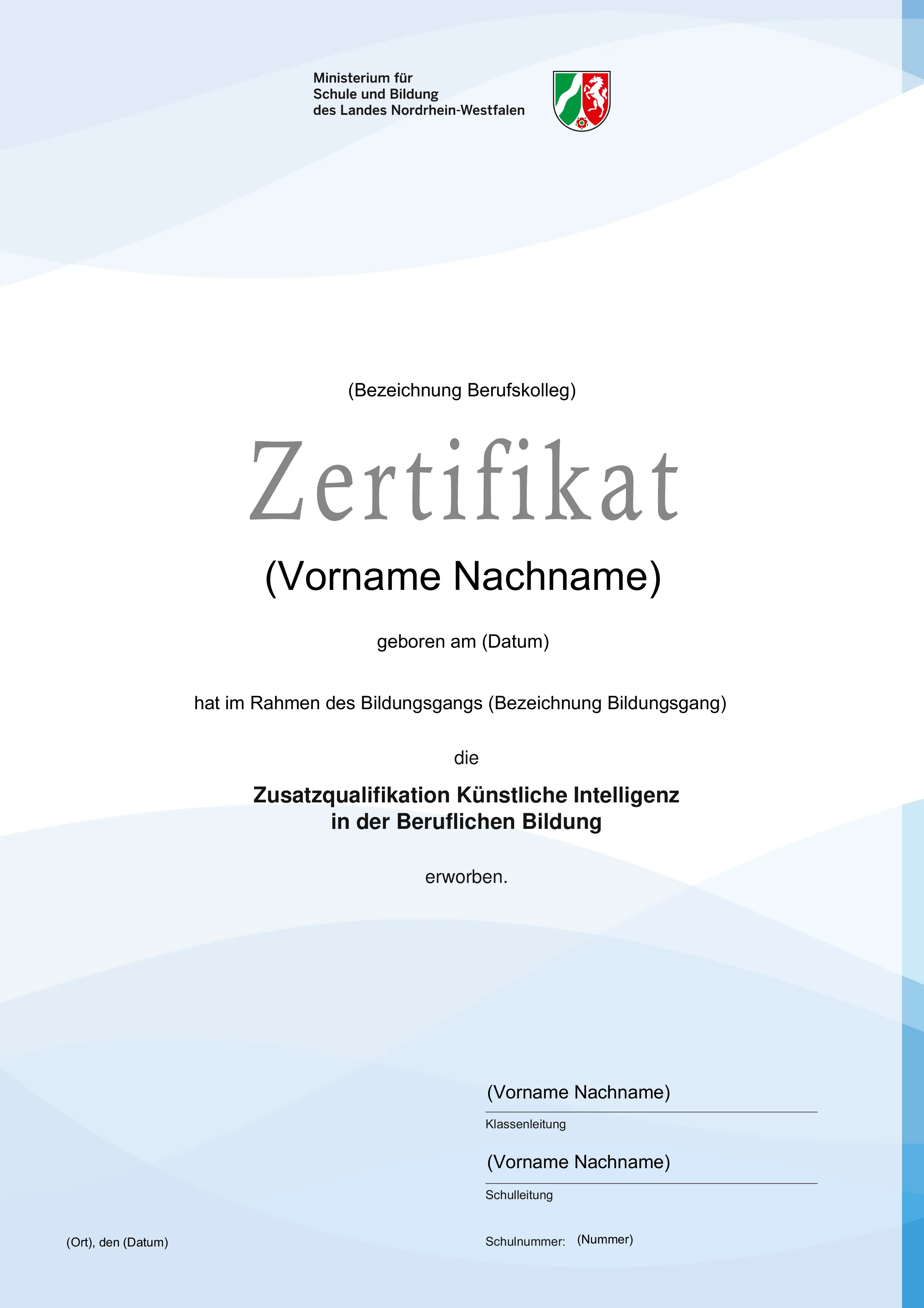 Anhang zur Zusatzqualifikation Künstliche Intelligenz in der Beruflichen Bildung, Seite 1