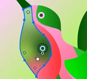 Anwendung der Freiform-Verlaufswerkzeuge in der Illustrator-Benutzeroberfläche