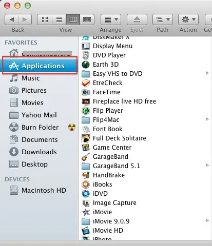 Anwendungsordner im Finder von macOS mit Thunderbird-App.