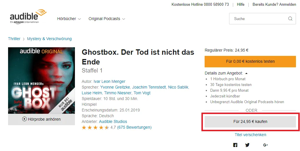 Audible Hörbuch kaufen