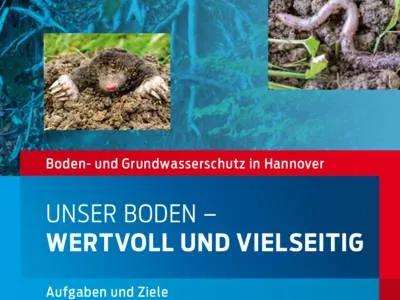 Ausschnitt aus dem Faltblatt 'Unser Boden – wertvoll und vielseitig', das die Bedeutung des Bodenschutzes hervorhebt.