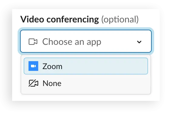Automatisches Hinzufügen eines Zoom-Videokonferenz-Links zur Slack Meeting-Einladung