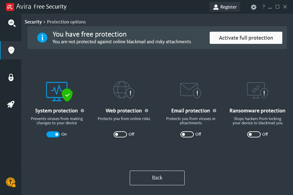 avira schutzoptionen scan