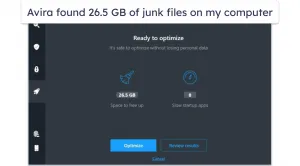 Avira Systemoptimierung: Bereinigung von Junk-Dateien