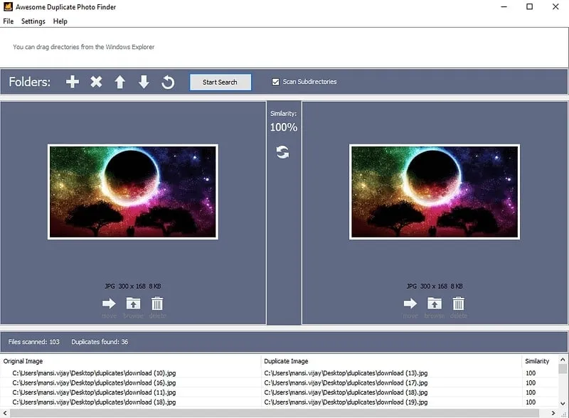 Awesome Duplicate Photo Finder zur Speicherplatzoptimierung und zum Löschen doppelter Bilder