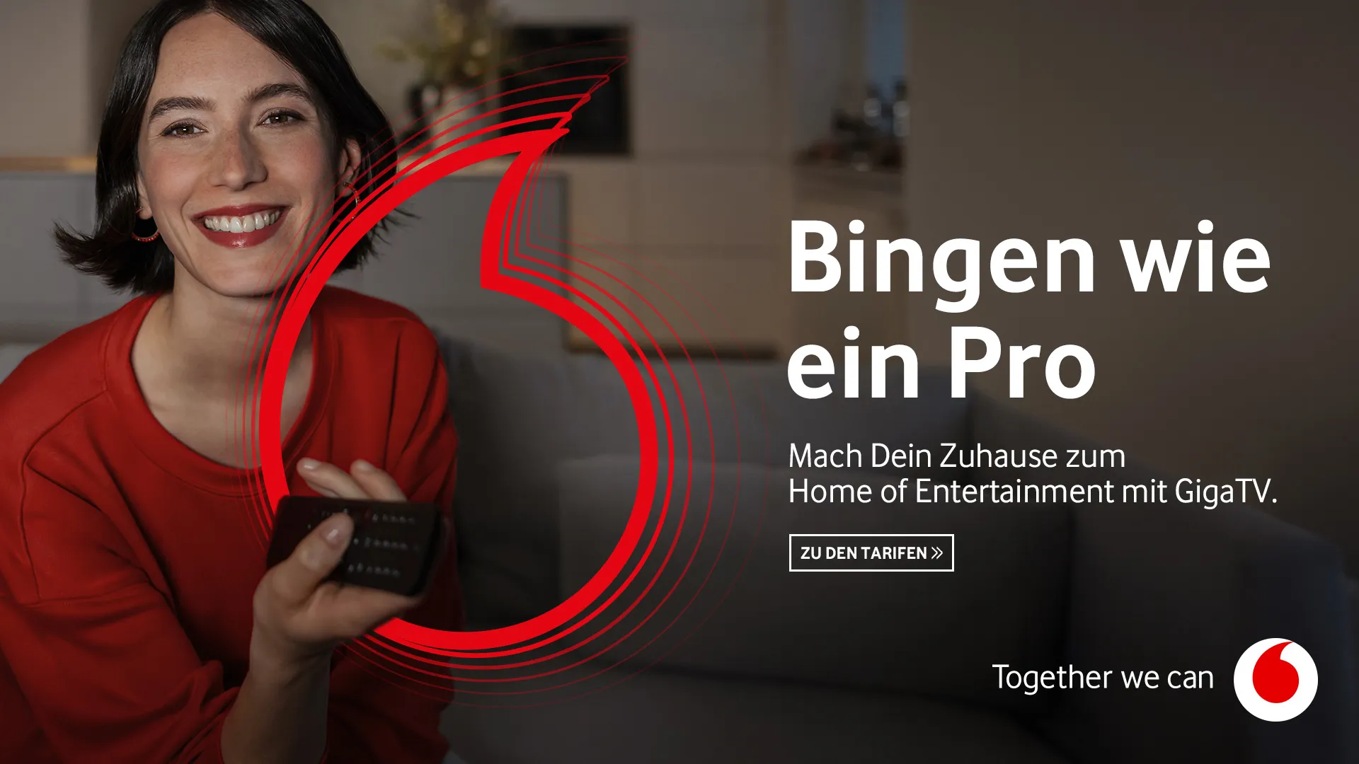 Banner mit GigaTV-Angeboten von Vodafone
