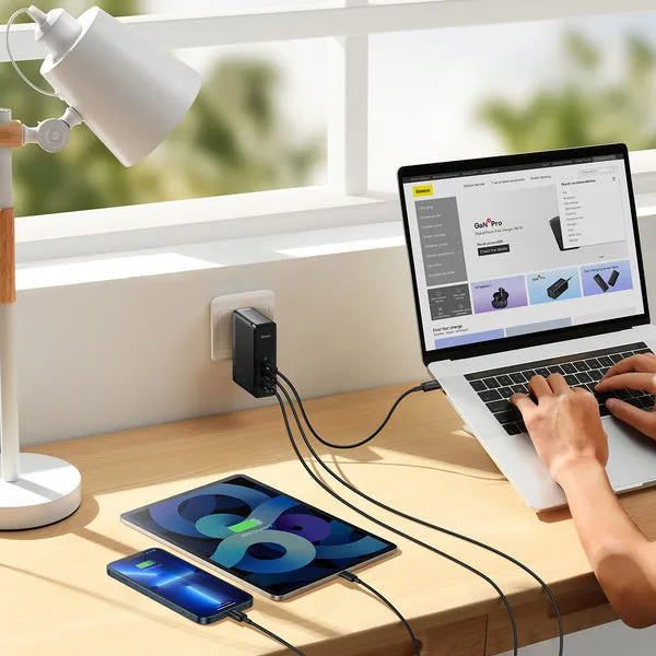 Baseus PowerMega 3 Ports Fast Charger 140W Black